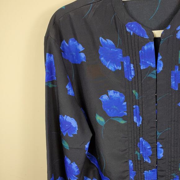 4/$25 Larry Levine Floral Tunic Top women's Size M - Picture 3 of 12